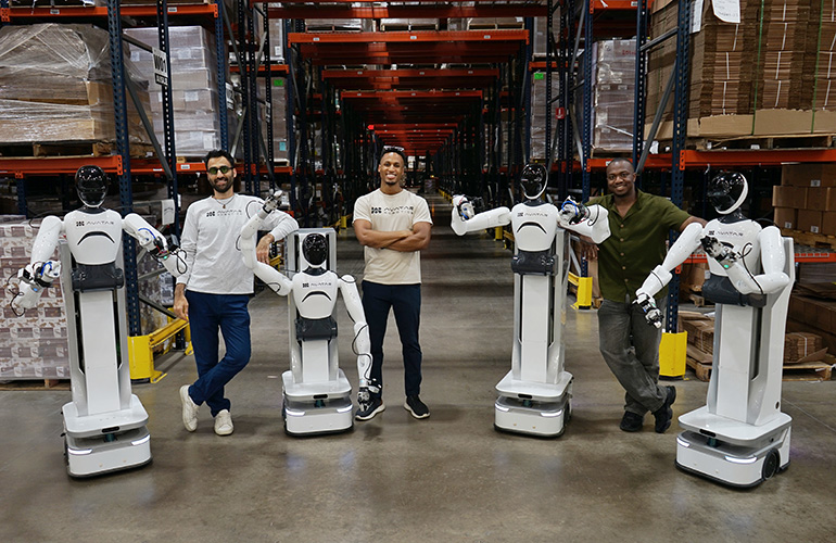 The leadership team at Avatar Robotics: Hamid Farzaneh, Founding Engineer (l), Colin Webb, Founder/CEO (m), Nenye Anagbogu, Chief Screwdriver (r).