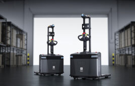 hero image of the PUDU MP2000 amr in a warehouse setting.