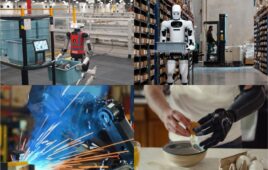 Agility's Digit robot, Apptronik's Apollo, Persona AI's humanoid, and PSYONIC's robotic hand.