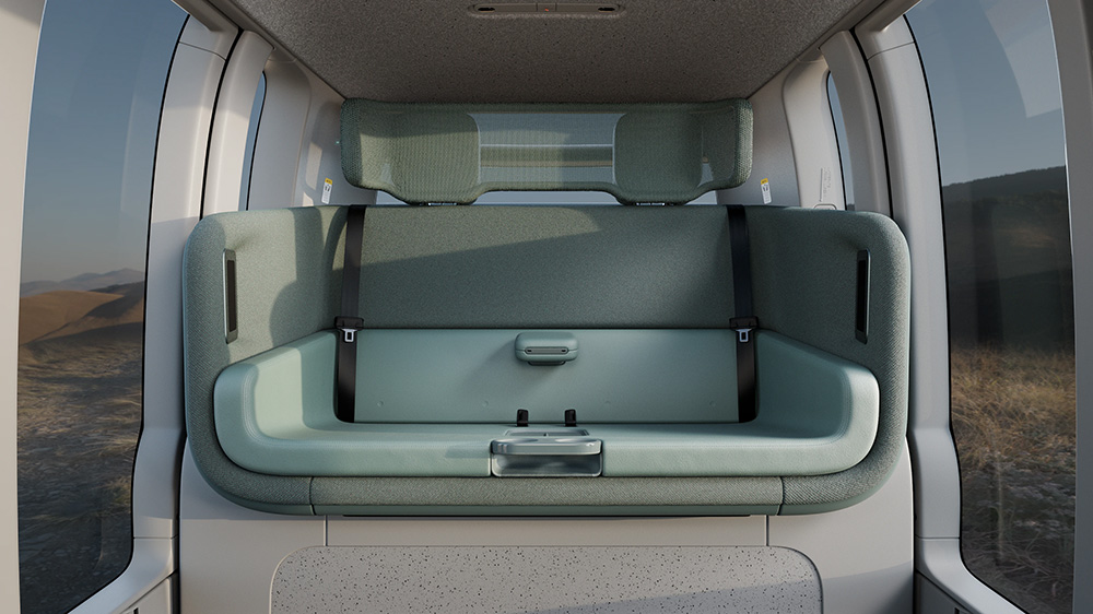 view of the interior seating and new color scheme.