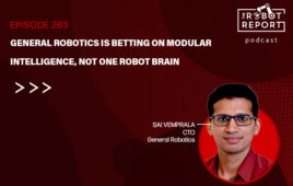 headshot of sai vemprala and podcast logo.