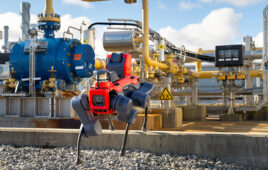 The ANYmal X robot autonomously conducts industrial inspections.