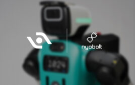 The Digit robot with Agility Robotics and Nyobolt logos.