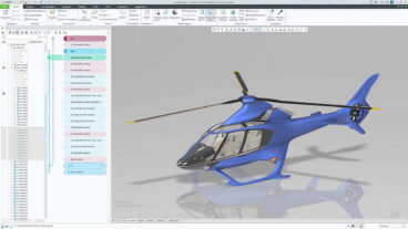 PTC’s Creo CAD, shown here modelling a helicopter, supports complex 3D product design and is also available through Creo+, its SaaS offering.