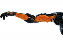 A humanoid robot arm. Timken Precision Drives offers a portfolio of motion technologies for humanoid developers.