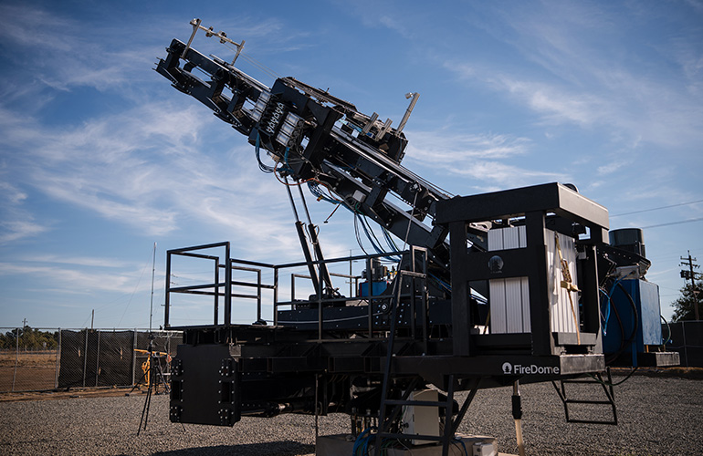 hero image of the firedome autonomous launcher.