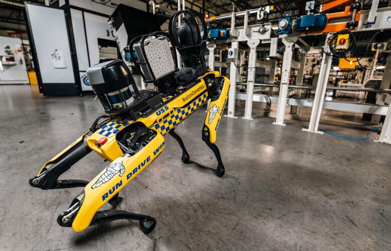 The Spot quadruped conducts inspections at a Michelin plant in Lexington, S.C. Boston Dynamics is among the companies discussing reshoring at RoboBusiness 2026.